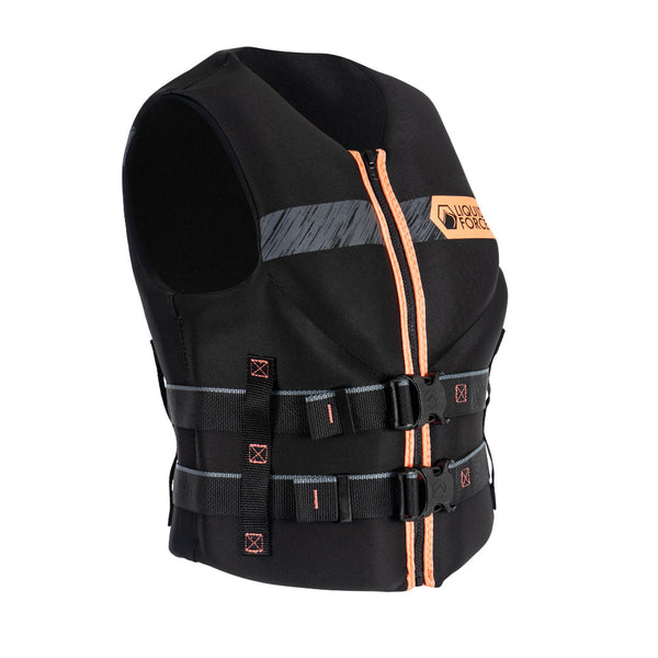 2024 Womens Classic Hinge Cga Life Jacket Black Coral Liquid Force